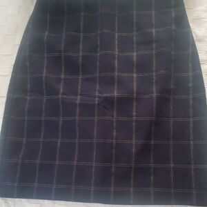 Banana Republic Dark Blue Checkered Pencil Skirt